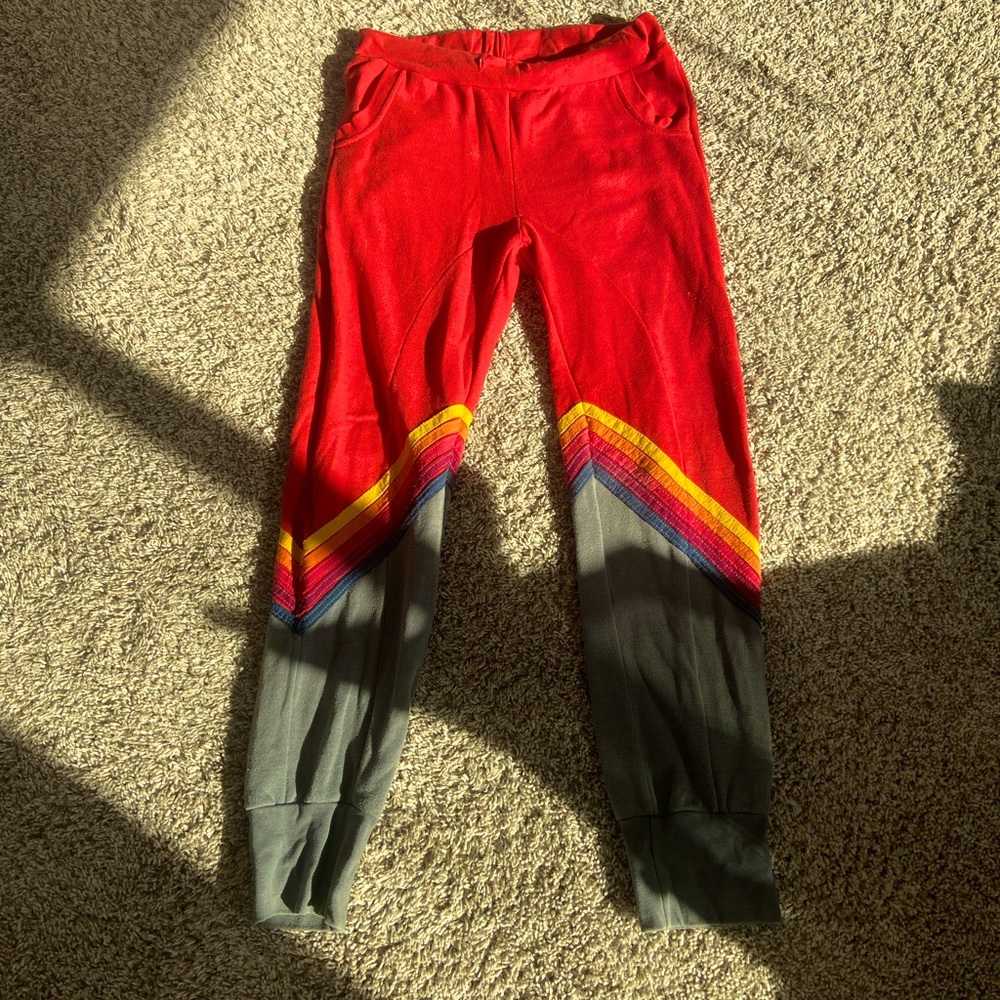 Size L Aviator Nation Sweatpants Red